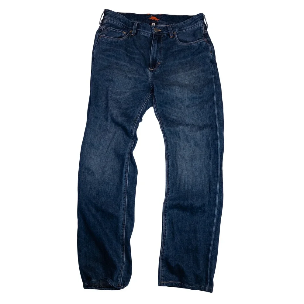 Tommy Bahama Jeans Mens 33x32 Blue Excellent Standard Fit Dark Wash Straight Leg